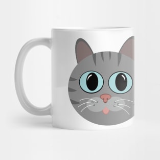 Grey Tabby Bubble Cat with Tail Mug